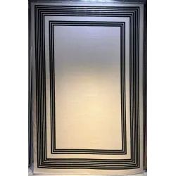 سجاد تركي اطار برواز فريم F498A كريم اسود مقاس 80*150