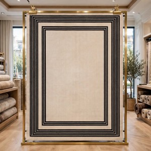 سجاد تركي اطار برواز فريم F498A كريم اسود مقاس 100*300