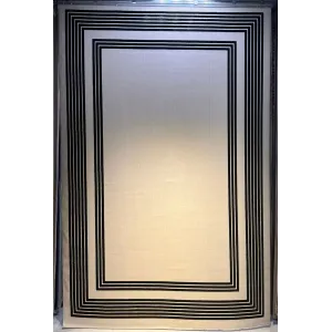 سجاد تركي اطار برواز فريم F498A كريم اسود مقاس 80*150