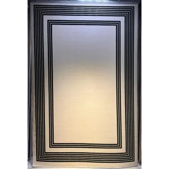 سجاد تركي اطار برواز فريم F498A كريم اسود مقاس 80*150