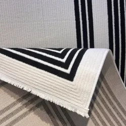 سجاد تركي اطار برواز فريم F498A كريم اسود مقاس 80*150