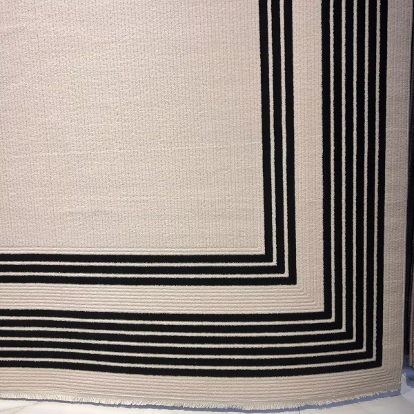 سجاد تركي اطار برواز فريم F498A كريم اسود مقاس 100*300