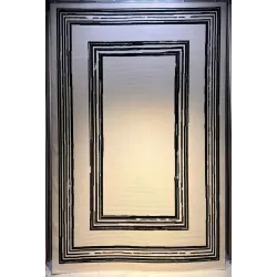 سجاد تركي اطار برواز فريم F499A كريم اسود مقاس 300*400