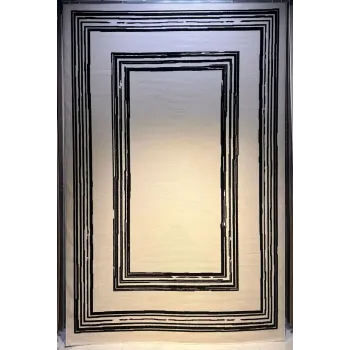 سجاد تركي اطار برواز فريم F499A كريم اسود مقاس 300*400