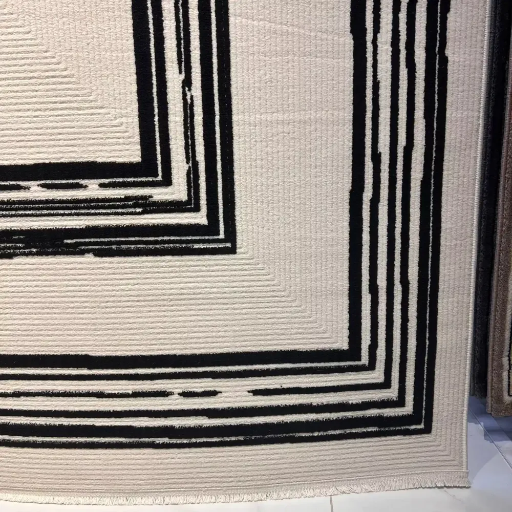 سجاد تركي اطار برواز فريم F499A كريم اسود مقاس 300*400