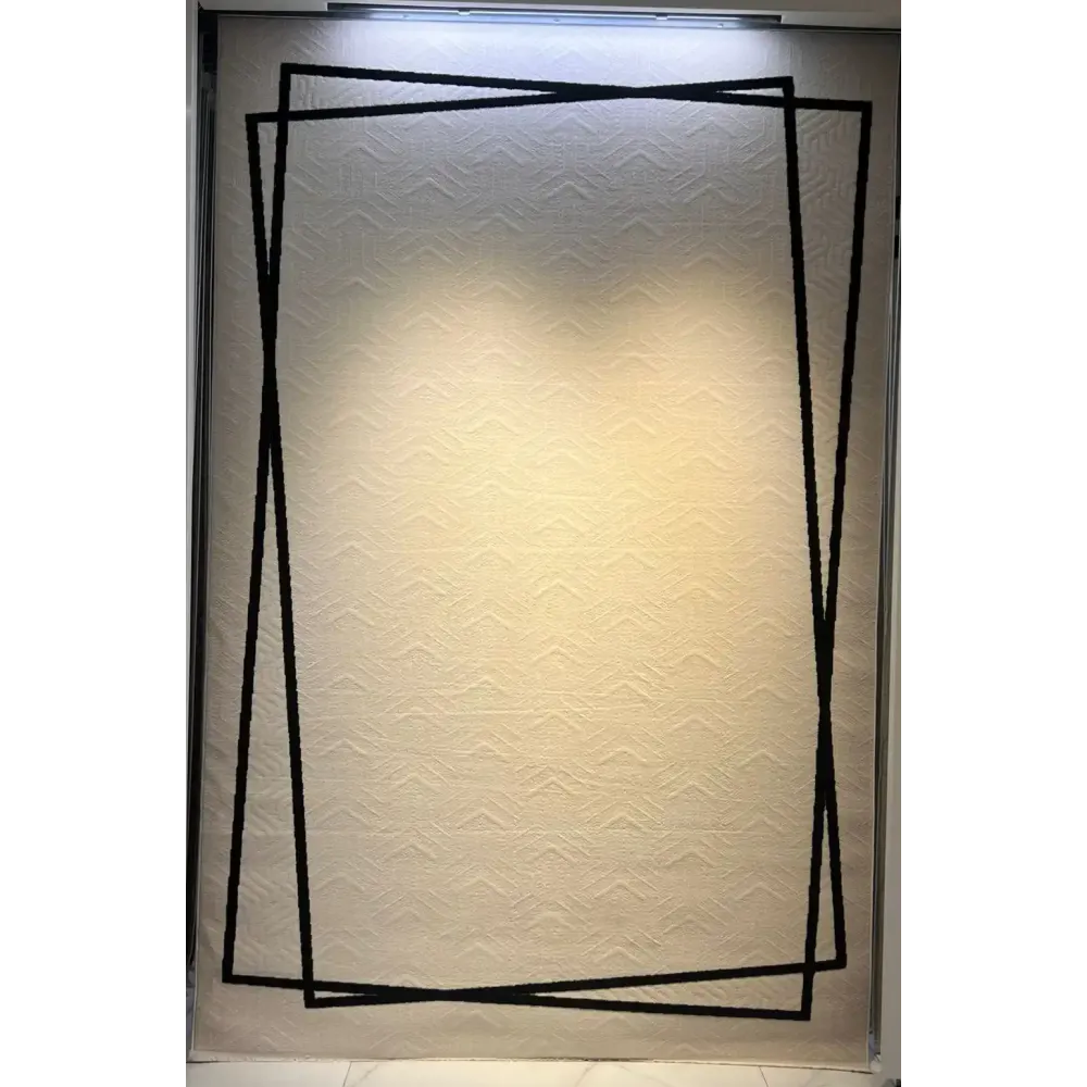 سجاد تركي اطار برواز فريم F602A كريم اسود مقاس 80*150