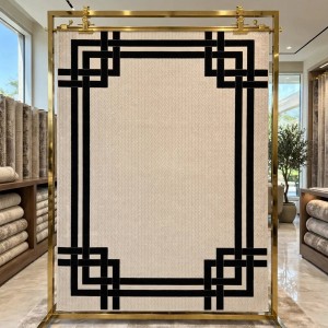 سجاد تركي اطار برواز فريم F603A كريم اسود مقاس 250*350