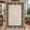 سجاد تركي اطار برواز فريم F604A كريم اسود مقاس 100*300