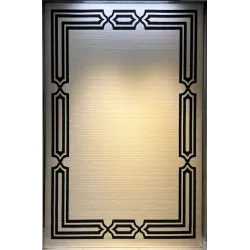 سجاد تركي اطار برواز فريم F604A كريم اسود مقاس 80*150