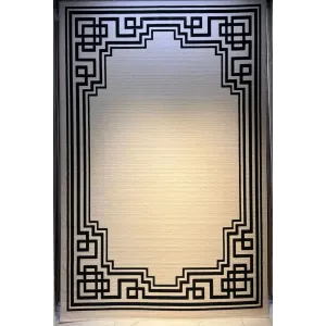 سجاد تركي اطار برواز فريم F605A كريم اسود مقاس 250*350