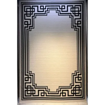 سجاد تركي اطار برواز فريم F605A كريم اسود مقاس 300*400