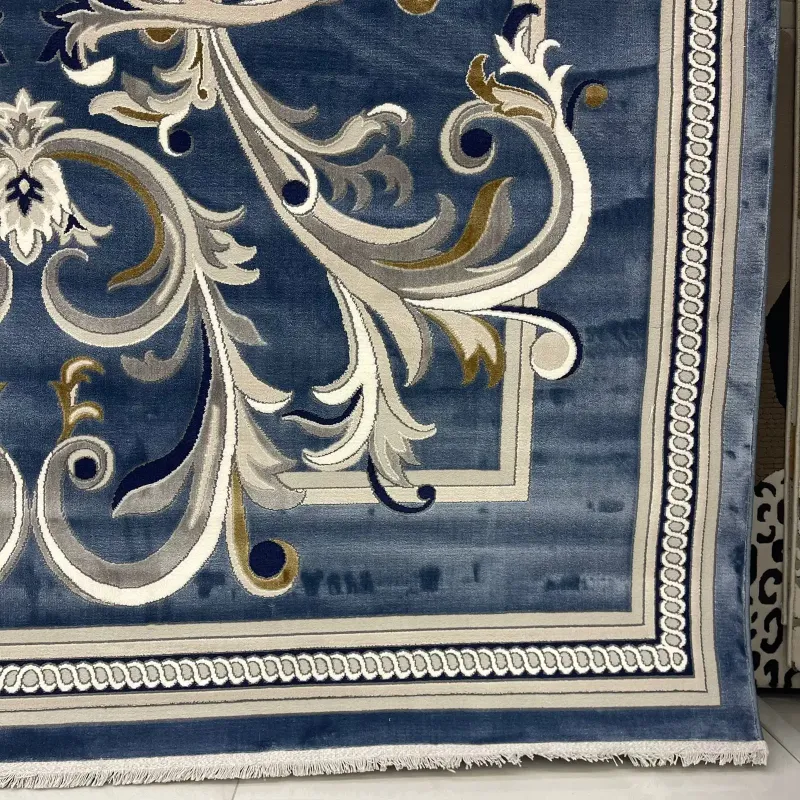 سجاد تركي جنيف نقش فرنسي 42111A سماوي مقاس 100*200 - سجاد فرنسي شرقي