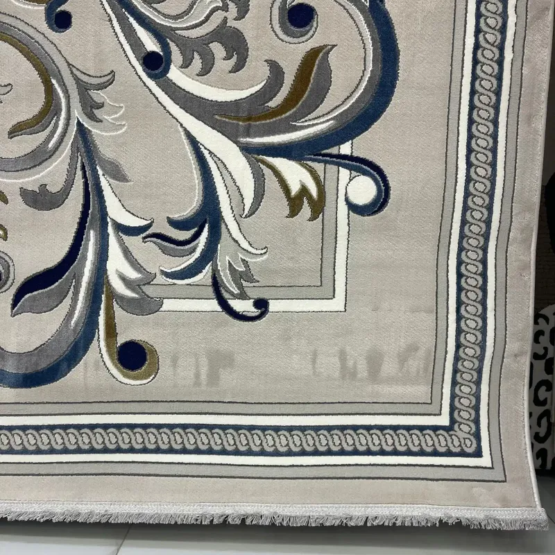 سجاد تركي جنيف نقش فرنسي 42111A رصاصي فاتح مقاس 50*80 - سجاد فرنسي شرقي