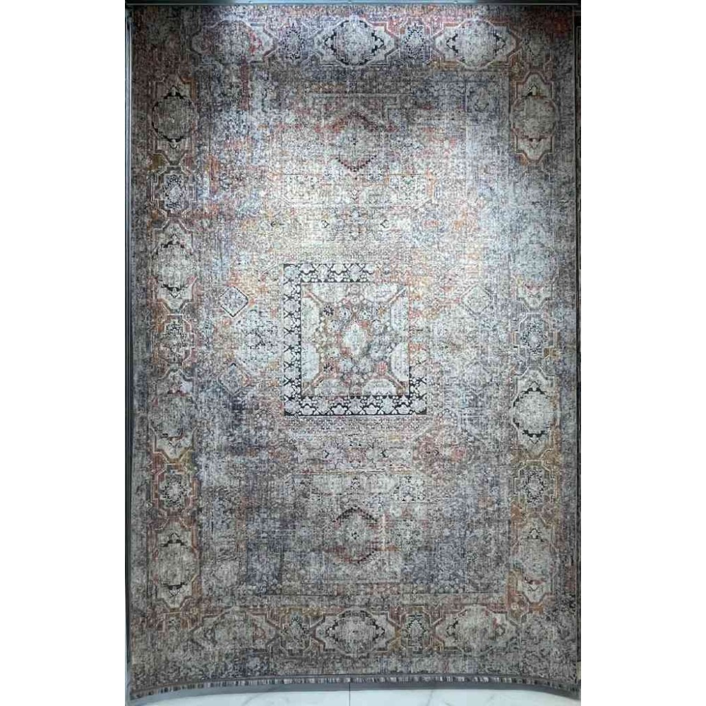 سجاد تركي هانوفر B595B رصاصي فاتح مولتي روز مقاس 80*150