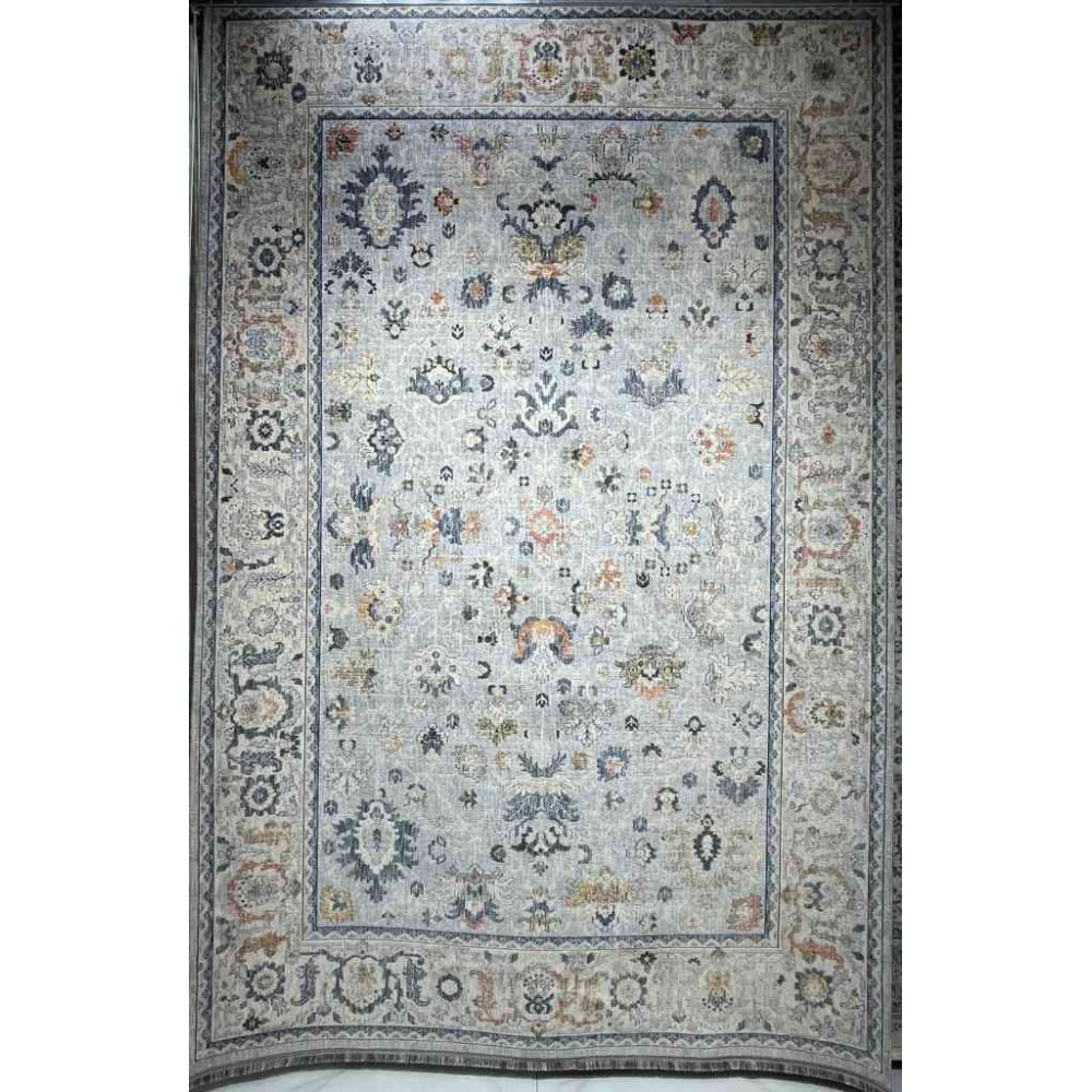 سجاد تركي هانوفر KC01A رصاصي فاتح مولتي روز مقاس 80*150