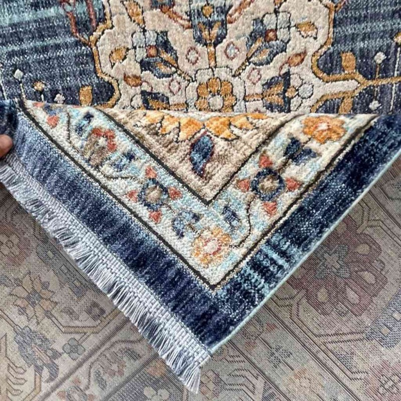 سجاد تركي هانوفر KM69A ازرق غامق كريم مقاس 200*300