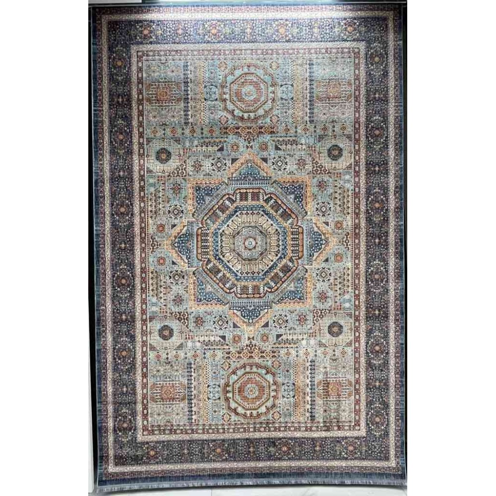 سجاد تركي هانوفر KM80A تركواز ازرق غامق مقاس 80*150