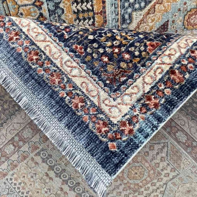 سجاد تركي هانوفر KM80A تركواز ازرق غامق مقاس 80*150