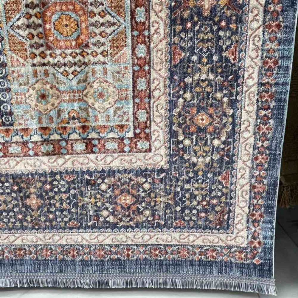 سجاد تركي هانوفر KM80A تركواز ازرق غامق مقاس 80*150