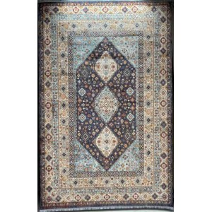 سجاد تركي هانوفر KM87A كريم ازرق غامق مقاس 150*220