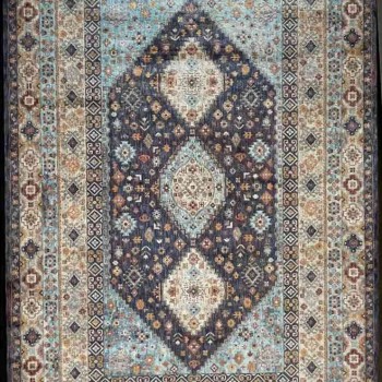 سجاد تركي هانوفر KM87A كريم ازرق غامق مقاس 100*300