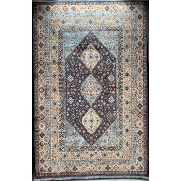 سجاد تركي هانوفر KM87A كريم ازرق غامق مقاس 300*400