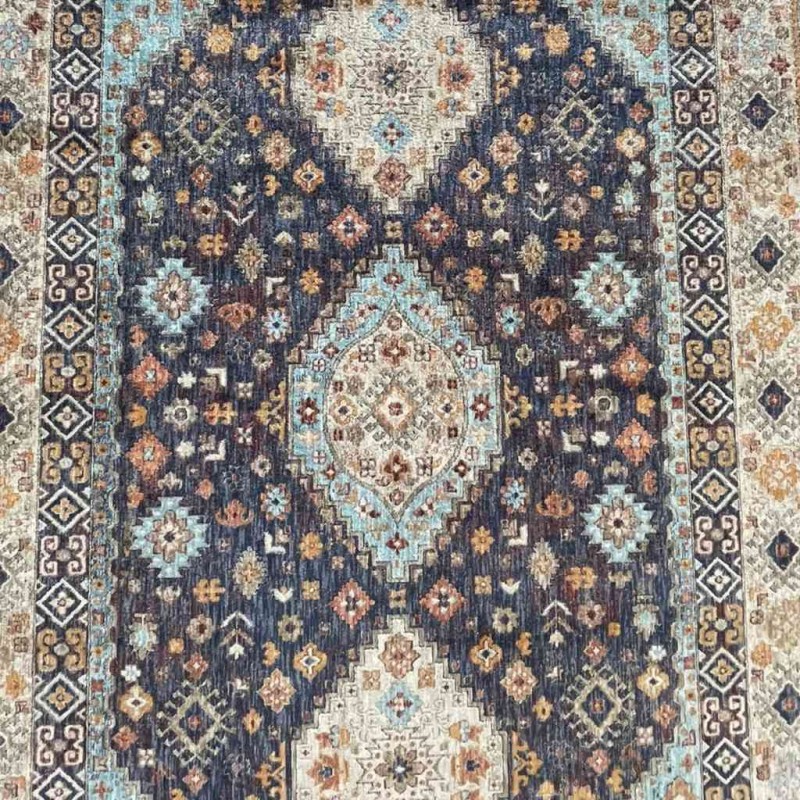 سجاد تركي هانوفر KM87A كريم ازرق غامق مقاس 200*300