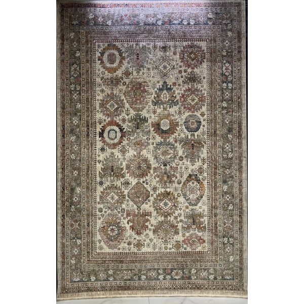 سجاد تركي هانوفر KK34A بيج مولتي روز مقاس 150*220
