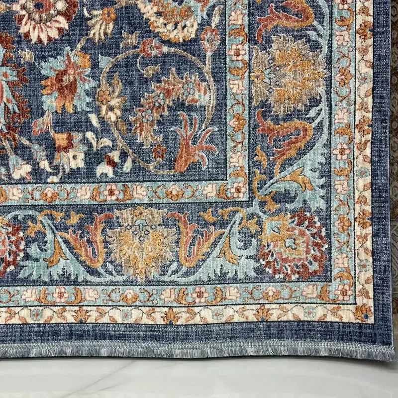 سجاد تركي هانوفر KM79A سماوي غامق كريم مقاس 150*220