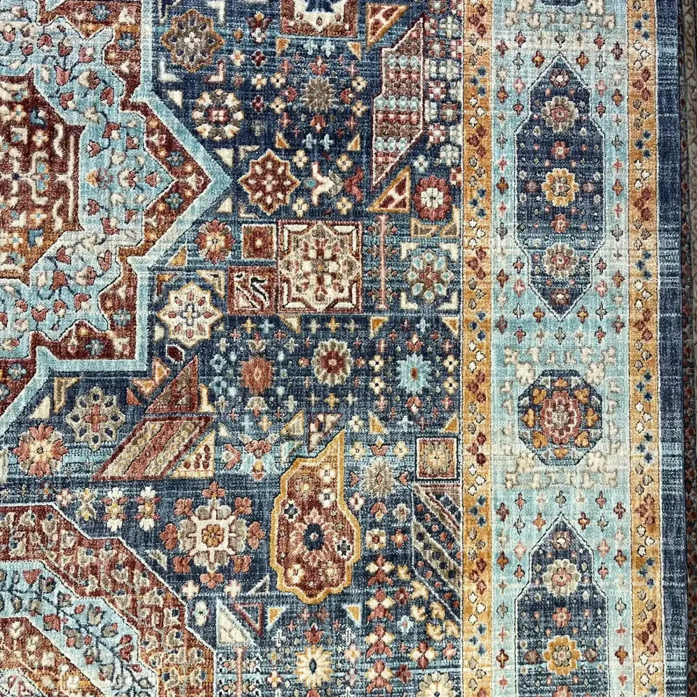 سجاد تركي هانوفر KM82A سماوي غامق تركواز مقاس 150*220
