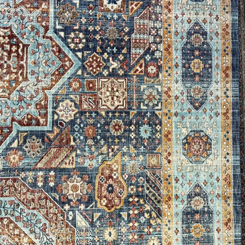سجاد تركي هانوفر KM82A سماوي غامق تركواز مقاس 150*220