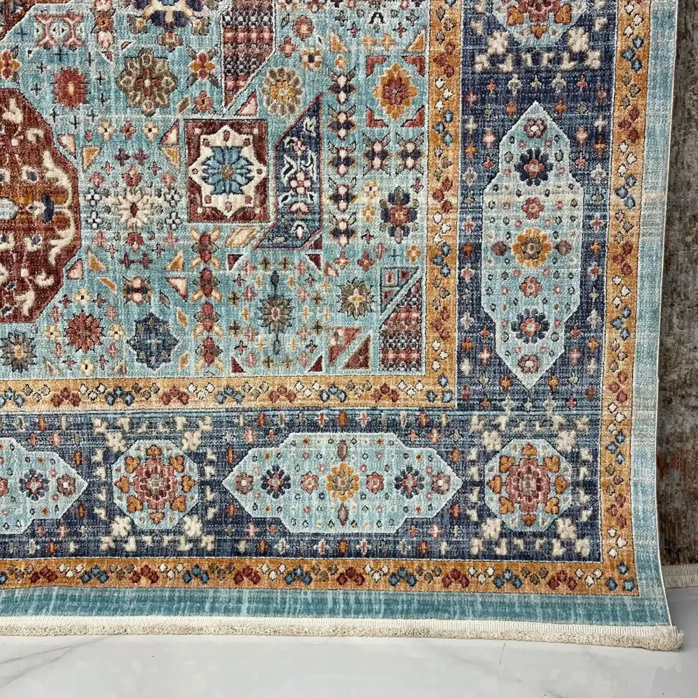 سجاد تركي هانوفر KM82A تركواز سماوي غامق مقاس 200*300