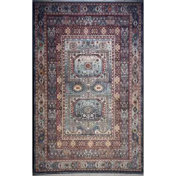 سجاد تركي هانوفر KM90A سماوي غامق احمر مقاس 200*300