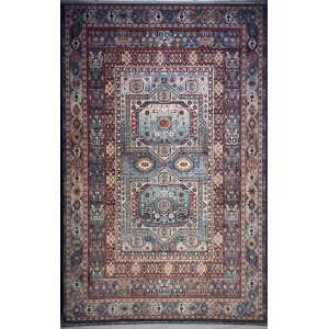 سجاد تركي هانوفر KM90A سماوي غامق احمر مقاس 250*350