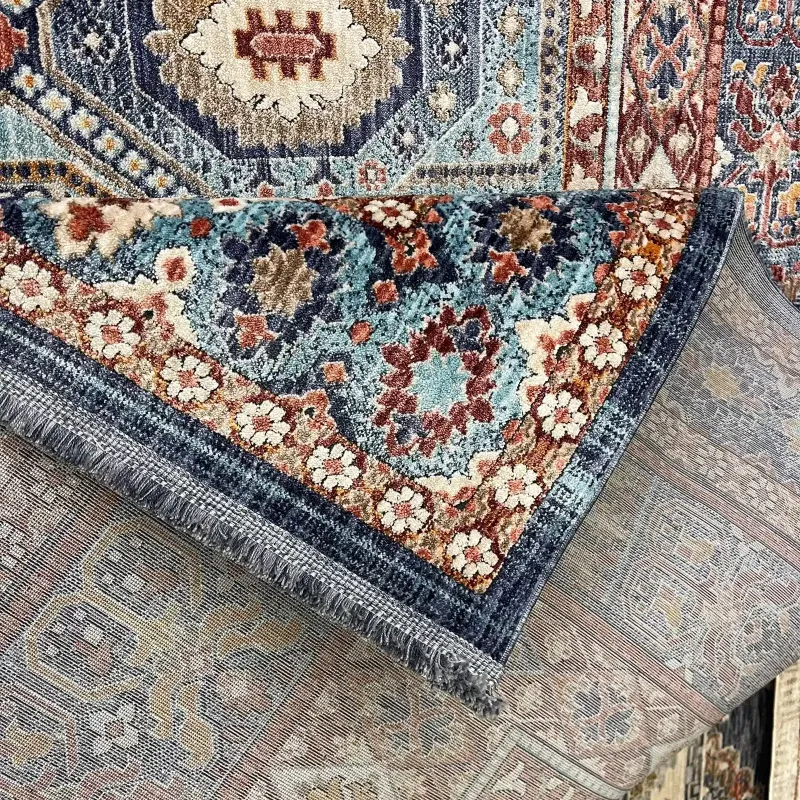سجاد تركي هانوفر KM90A سماوي غامق احمر مقاس 200*300