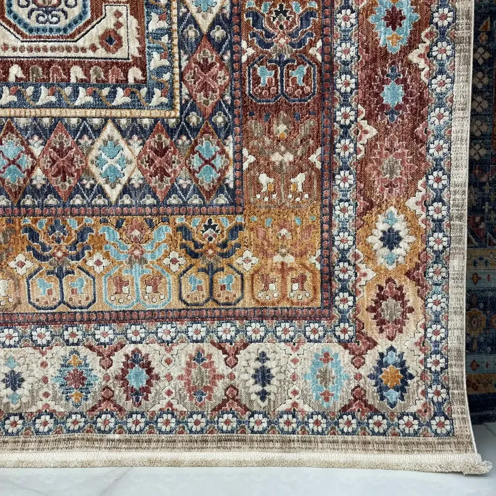 سجاد تركي هانوفر KM90A اورنج احمر مقاس 150*220