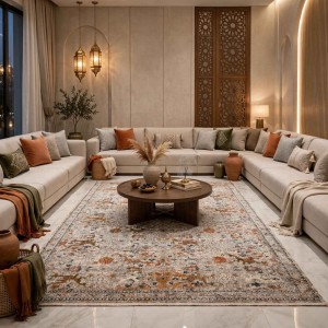 سجاد تركي هانوفر KR19A بيج برتقالي مقاس 250*350
