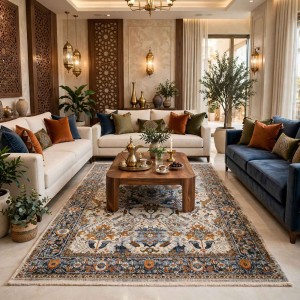 سجاد هانوفر بوهيمي تركي KR28A بيج مولتي اكوا مقاس 150*220