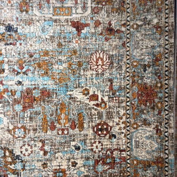 سجاد هانوفر بوهيمي تركي KR28B كريم برتقالي مقاس 200*300