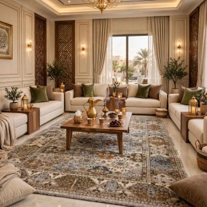 سجاد هانوفر بوهيمي تركي KR29A بيج اخضر مقاس 250*350