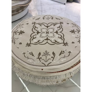 سجاد ايريس تركي N0597A بيج دائري مقاس 200*200