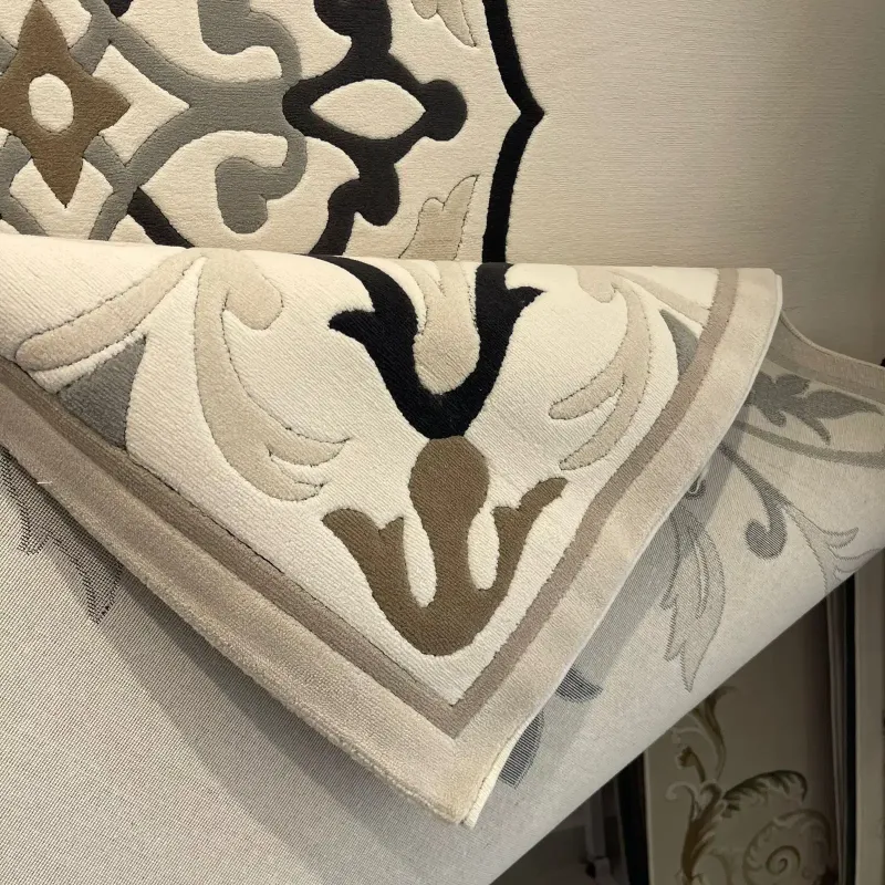 سجاد ايريس تركي N0597A اسود دائري مقاس 150*150 - سجاد فرنسي شرقي