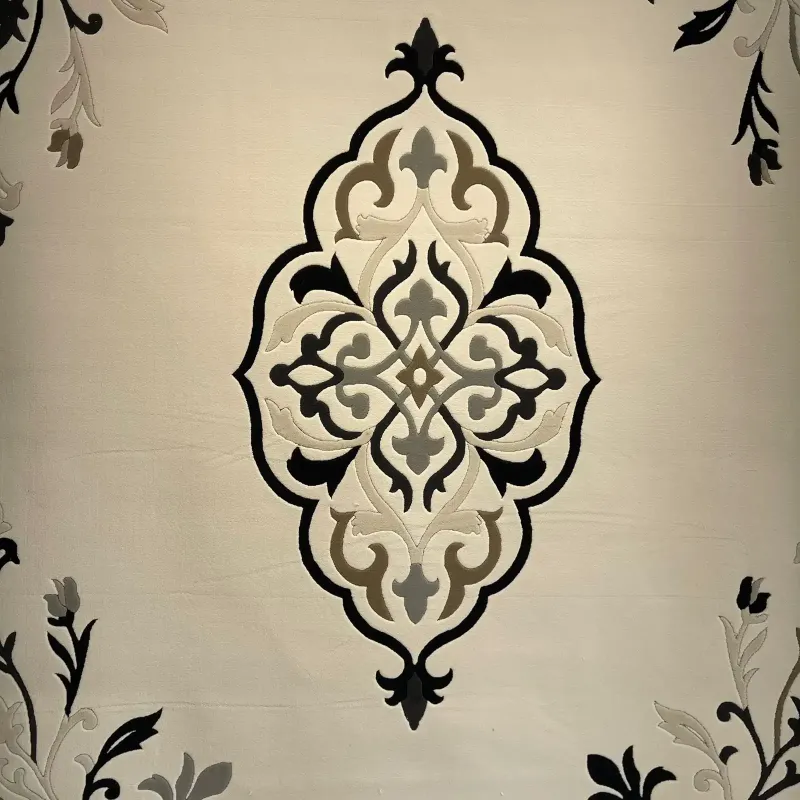 سجاد ايريس تركي N0597A اسود دائري مقاس 150*150 - سجاد فرنسي شرقي