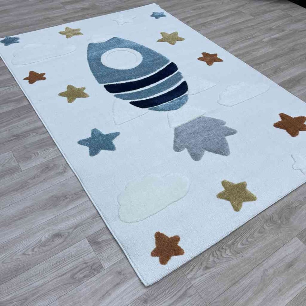 سجاد تركي اطفال كيدز A1531A اللون كريم مقاس 80*150