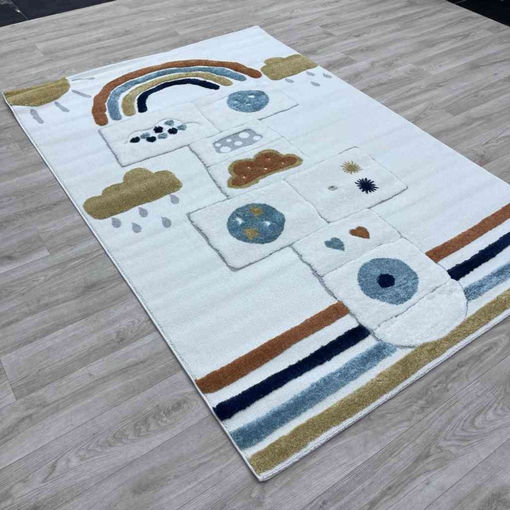 سجاد تركي اطفال كيدز A1567A اللون كريم مقاس 80*150