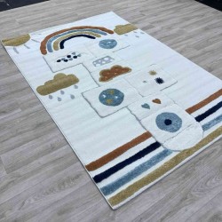 سجاد تركي اطفال كيدز A1567A اللون كريم مقاس 80*150