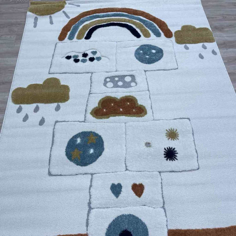 سجاد تركي اطفال كيدز A1567A اللون كريم مقاس 80*150