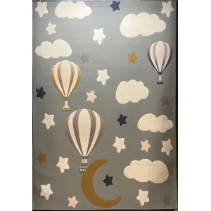 سجاد تركي اطفال كيدز بلاس 441558A اللون سماوي فاتح مقاس 120*170