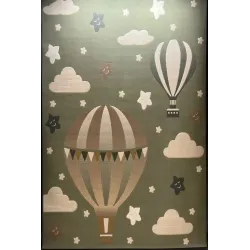سجاد تركي اطفال كيدز بلاس 41561A اللون اخضر فاتح مقاس 80*150