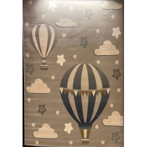 سجاد تركي اطفال كيدز بلاس 41561A اللون رصاصي فاتح مقاس 120*170